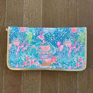 Lilly Pulitzer Pink and Blue Floral Clutch